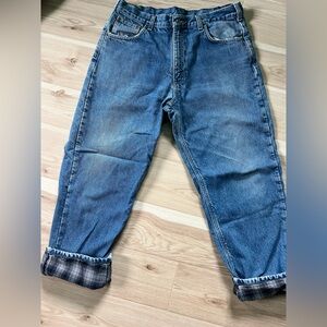 Men's flannel lined Blue Jeans